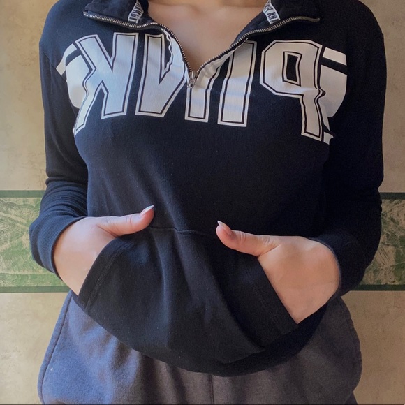 PINK Victoria's Secret Sweaters - PINK 1/4 Zip Sweater